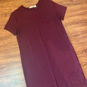 Maroon t-shirt dress